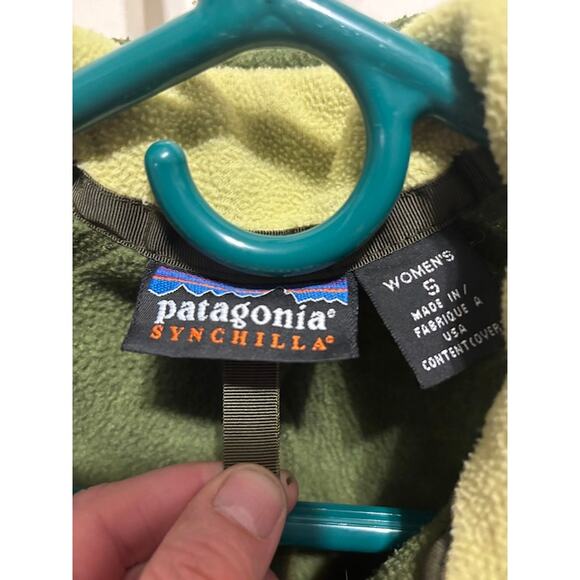 Vintage Patagonia Synchilla Vest Womens Small Green Retro Pile Fleece Full Zip - Picture 7 of 11